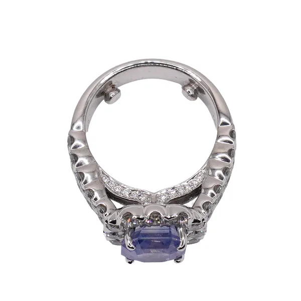 4.26 Ceylon Sapphire in a 2.03ctw Diamond Ring- 14k White Gold Image 2 Lumina Gem Hampstead, NC