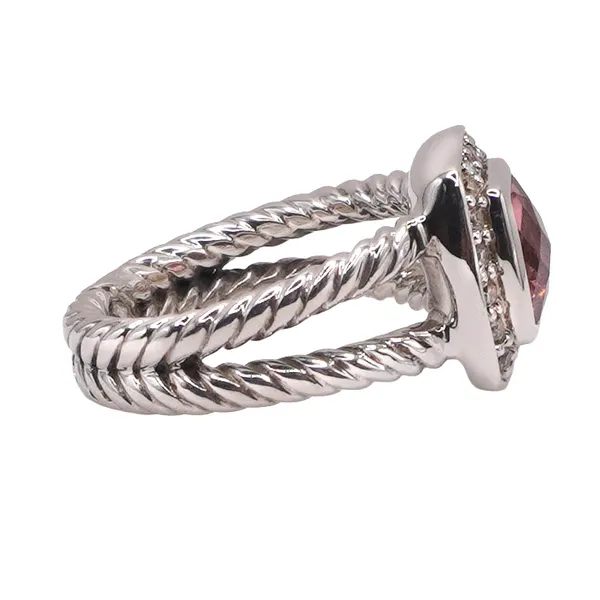 David Yurman Pink Tourmaline and Diamond ring in Sterling Silver Image 2 Lumina Gem Hampstead, NC