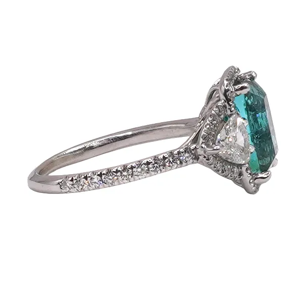 2.85ct Blue Tourmaline and 1.1ctw Diamond Ring- 14k White Gold Image 3 Lumina Gem Hampstead, NC