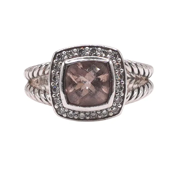 David Yurman Pink Stone and Diamond Albion Sterling Silver Ring Lumina Gem Hampstead, NC