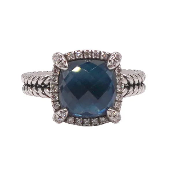 David Yurman Haptom Blue Topaz and Diamond Sterling Silver Ring Lumina Gem Hampstead, NC