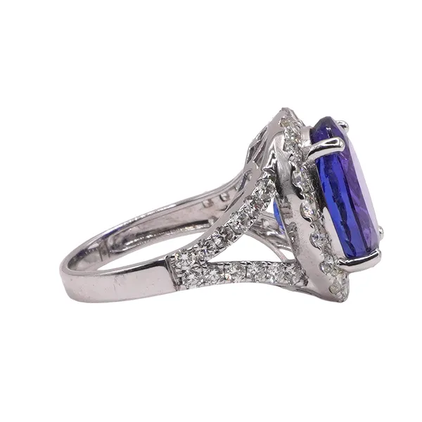 7.09ct Tanzanite and 1.44ctw Diamond Ring- 14k White Gold Image 2 Lumina Gem Hampstead, NC