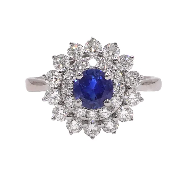 .72ct Cornflower Blue Sapphire and 1.08ctw Diamond Ring- 14k White Gold Lumina Gem Wilmington, NC