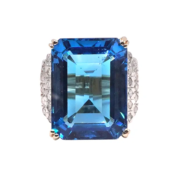 Blue Topaz and Diamond Ring- 14 Yellow Gold Lumina Gem Hampstead, NC