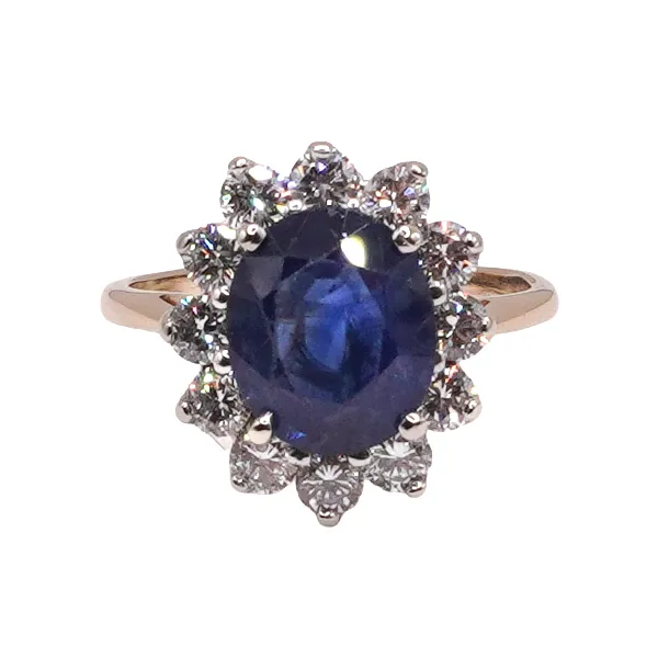 Approximately 3ct Oval Sapphire and Approximately 1ctw Diamond Halo Ring- 14k White Gold Lumina Gem Hampstead, NC