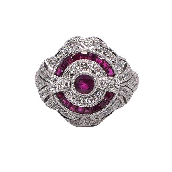 Ruby and Diamond Ring- 14k White Gold Lumina Gem Wilmington, NC
