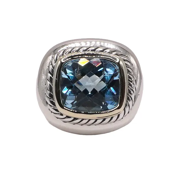 David Yurman Sterling Silver and Blue Topaz Ring with 14k Yellow Gold Accents Lumina Gem Wilmington, NC