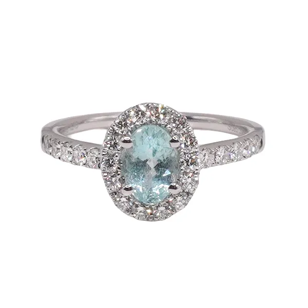 David Kord .73ct Paraiba Tourmaline and Diamond Ring- 14k White Gold Lumina Gem Hampstead, NC