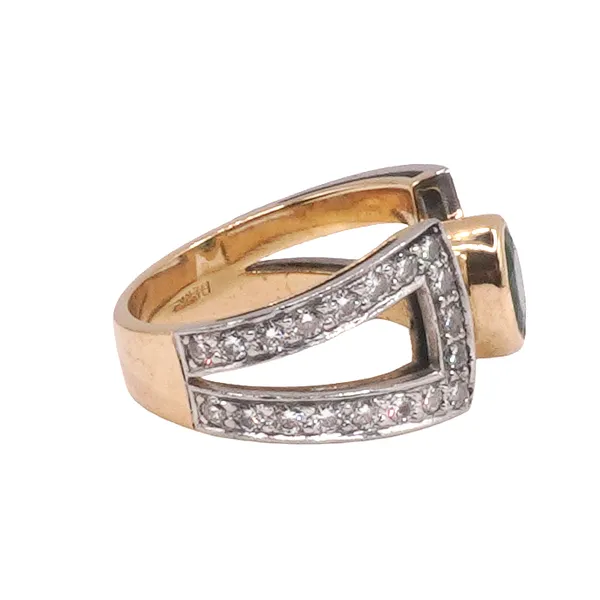 .80ct Emerald and 1ctw Diamond Ring- 18k Two Tone Gold Image 2 Lumina Gem Hampstead, NC