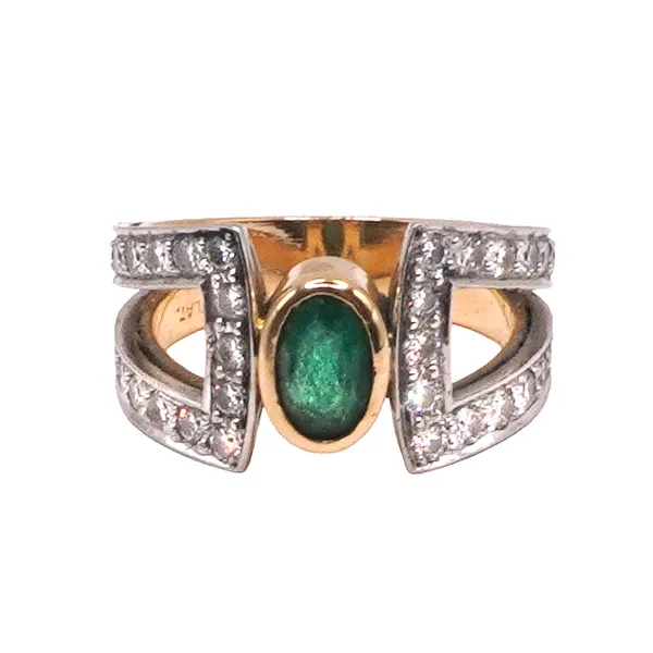 .80ct Emerald and 1ctw Diamond Ring- 18k Two Tone Gold Lumina Gem Hampstead, NC