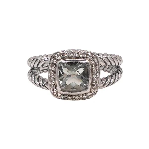 David Yurman Sterling Silver Prasiolite and Diamond Albion Ring Lumina Gem Wilmington, NC
