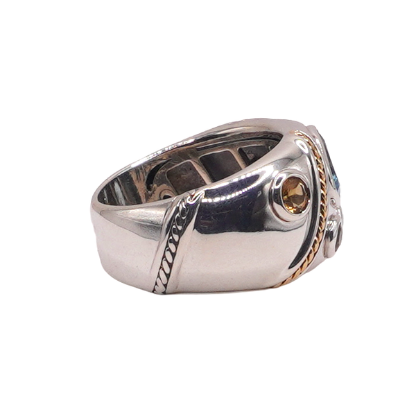 Effy Sterling Silver and 14k Yellow Gold Multi Gemstone Ring Image 2 Lumina Gem Wilmington, NC