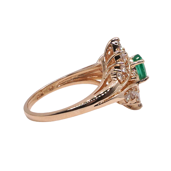 .75ctw Diamond and .50ct Emerald Ring- 14k Yellow Gold Image 2 Lumina Gem Wilmington, NC