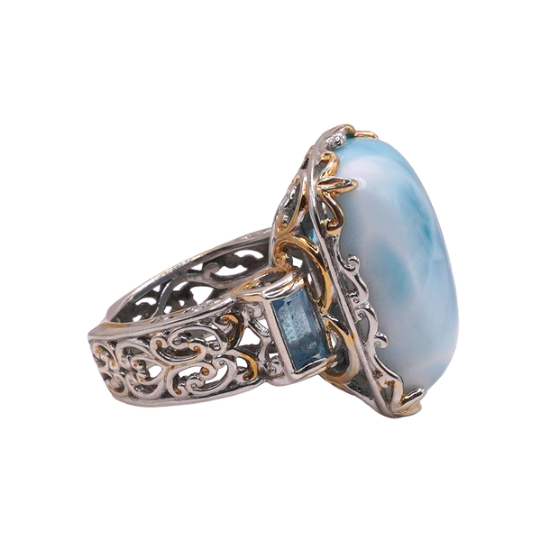 Larimar Ring- Sterling Silver Image 2 Lumina Gem Wilmington, NC