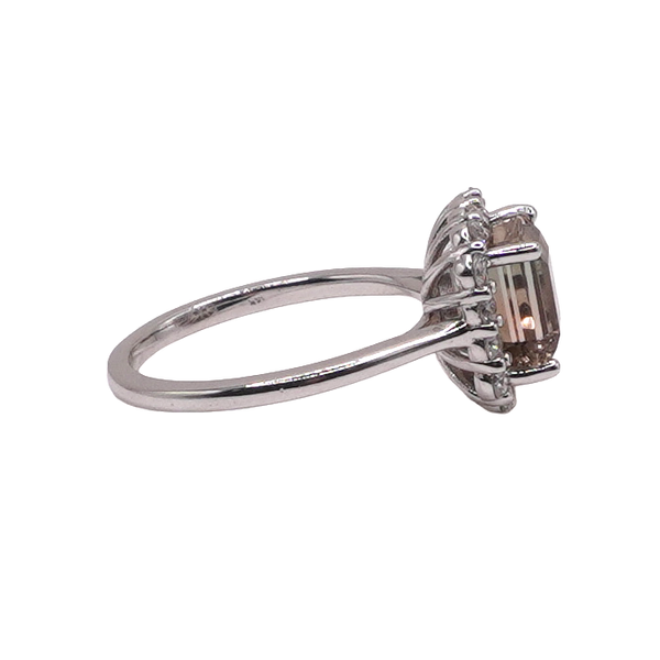 Bicolor Tourmaline and Diamond Ring- 14k White Gold Image 2 Lumina Gem Wilmington, NC