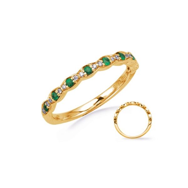 Emerald and Diamond Band- 14k Yellow Gold Lumina Gem Wilmington, NC