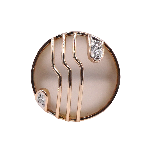 Clear Stone and Diamond Ring- 14k Yellow Gold Lumina Gem Wilmington, NC