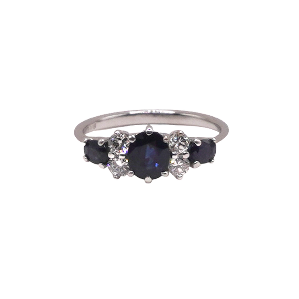 Sapphire and Diamond Ring- 18k White Gold Lumina Gem Wilmington, NC