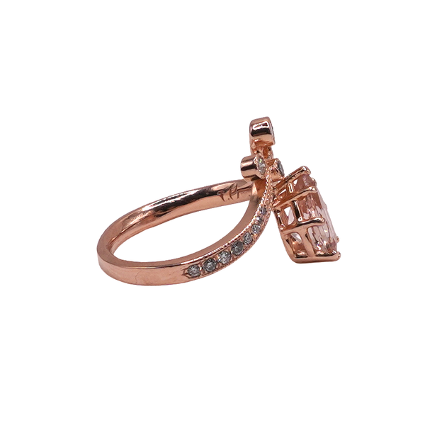Morganite and Diamond Ring- 14k Rose Gold Image 2 Lumina Gem Wilmington, NC