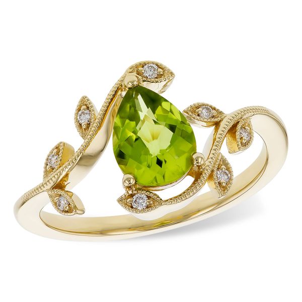 Allison-Kaufman Peridot and Diamond Ring- 14k Yellow Gold Lumina Gem Wilmington, NC