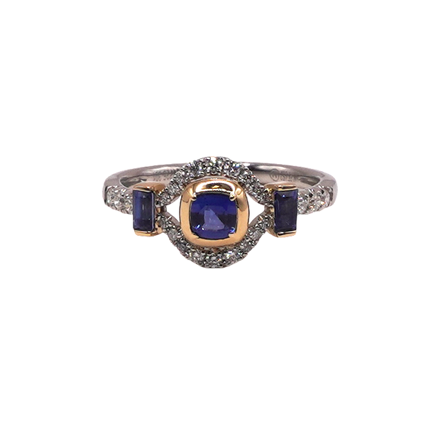 Sapphire and Diamond Ring- 14k Two Tone Gold Lumina Gem Wilmington, NC