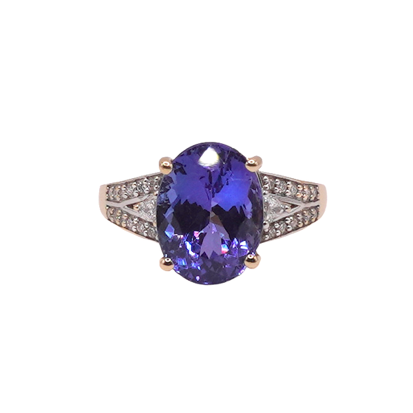 Tanzanite and Diamond Ring- 18k Yellow Gold Lumina Gem Wilmington, NC