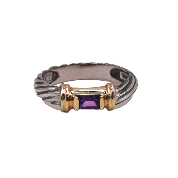 David Yurman Amethyst Sterling Silver and 14k Yellow Gold Ring Lumina Gem Wilmington, NC