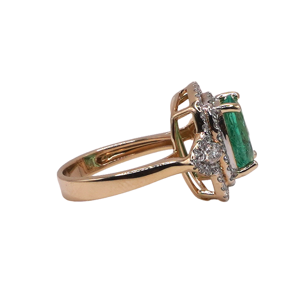 2.85ct Oval Columbian Emerald in a .73ctw Diamond  Ring- 14k Yellow Gold Image 2 Lumina Gem Wilmington, NC