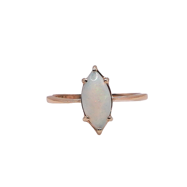 Marquise Shaped Opal Ring- 14k Yellow Gold Lumina Gem Wilmington, NC