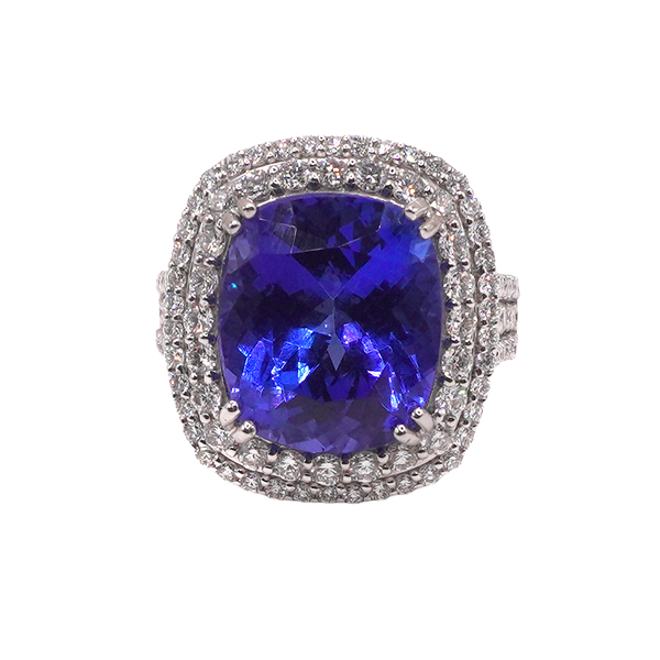Tanzanite and Diamond Ring- Platinum Lumina Gem Wilmington, NC