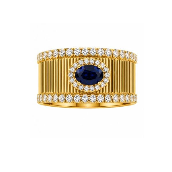 S. Kashi Sapphire and Diamond Ring- 14k Yellow Gold Lumina Gem Wilmington, NC