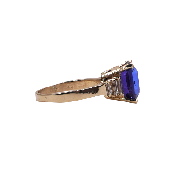 Tanzanite an Diamond Ring- 14k Yellow Gold Image 2 Lumina Gem Wilmington, NC