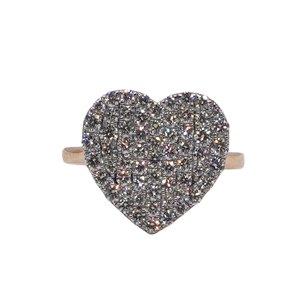 Pave Diamond Heart Ring- 14k Yellow Gold Lumina Gem Wilmington, NC