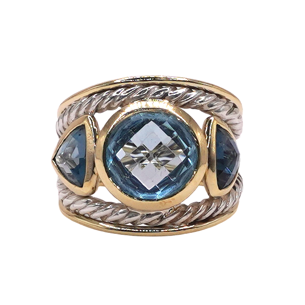David Yurman Blue Topaz and Sterling Silver Renaissance Ring Lumina Gem Wilmington, NC