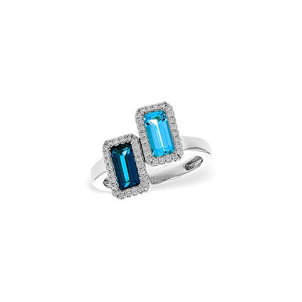 Allison-Kaufman Blue Topaz and Diamond Ring- 14k White Gold Lumina Gem Wilmington, NC