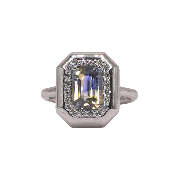 Bicolor Sapphire and Diamond Ring- 14k White Gold Lumina Gem Wilmington, NC
