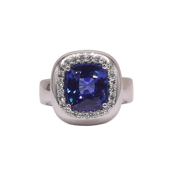 3.52ct Sapphire and Diamond Ring- 14k White Gold Lumina Gem Wilmington, NC
