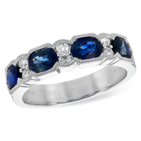 Allison Kaufman Sapphire and Diamond Band in 14k Yellow Gold Lumina Gem Wilmington, NC