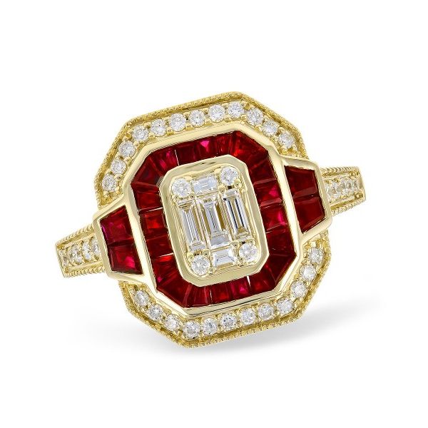 Allison-Kaufman Ruby and Diamond Ring-14k Yellow Gold Lumina Gem Wilmington, NC