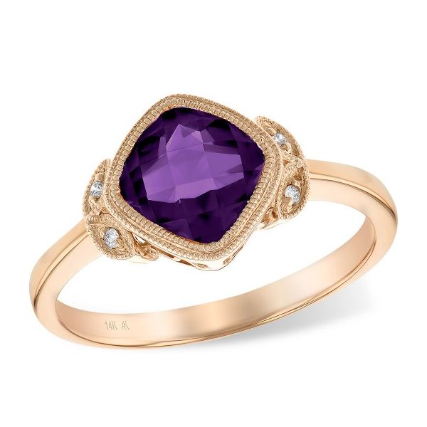 Allison-Kaufman Amethyst and Diamond Ring-14k Rose Gold Lumina Gem Wilmington, NC