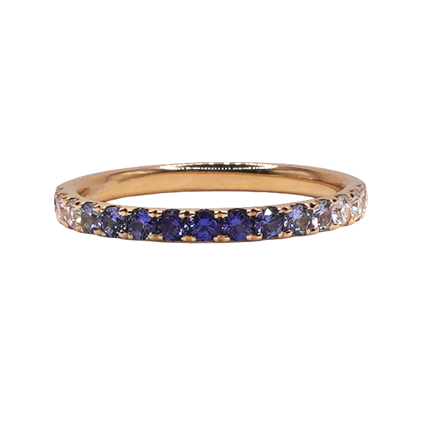 Sapphire and Diamond Ombre Band- 18k Yellow Gold Lumina Gem Wilmington, NC