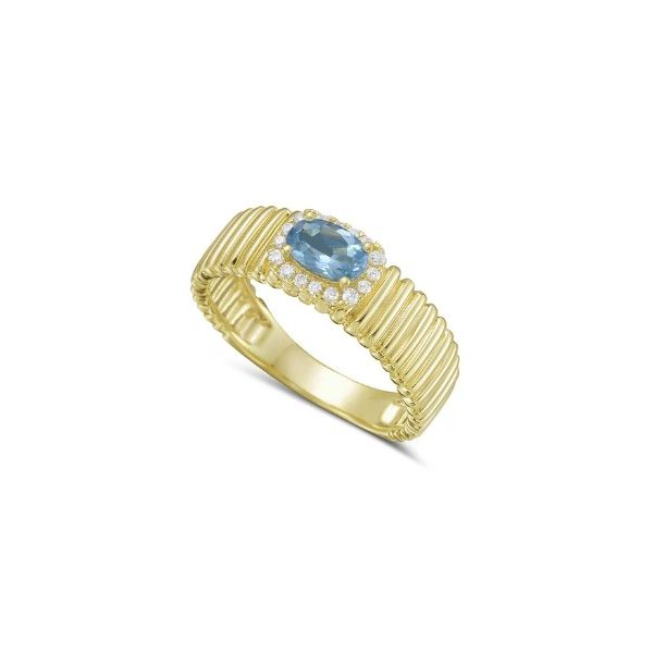 Shula Blue Topaz and Diamond Ring- 14k Yellow Gold Lumina Gem Wilmington, NC
