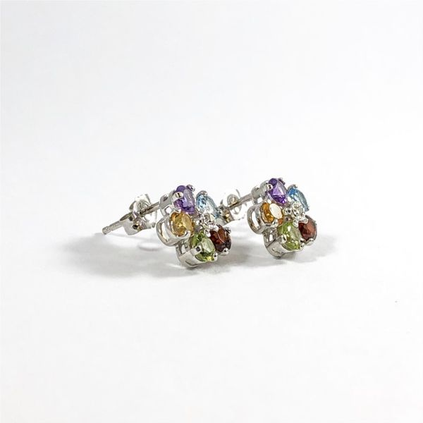 Blue Topaz, Garnet, Peridot, Citrine, and Amethyst Earrings Image 2 Lumina Gem Wilmington, NC