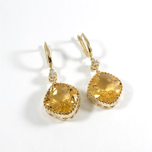 Sonia Bitton Citrine and Diamond Dangle Earrings Image 2 Lumina Gem Wilmington, NC
