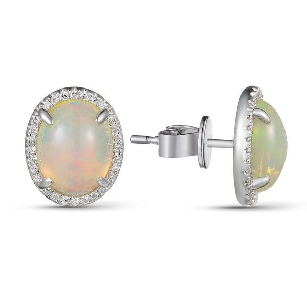 Luvente 2.52ctw Opal and Diamond Earrings Lumina Gem Wilmington, NC