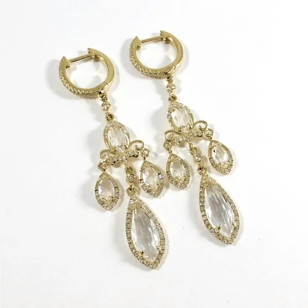 Venetti White Topaz and Diamond Dangle Earrings Image 2 Lumina Gem Wilmington, NC