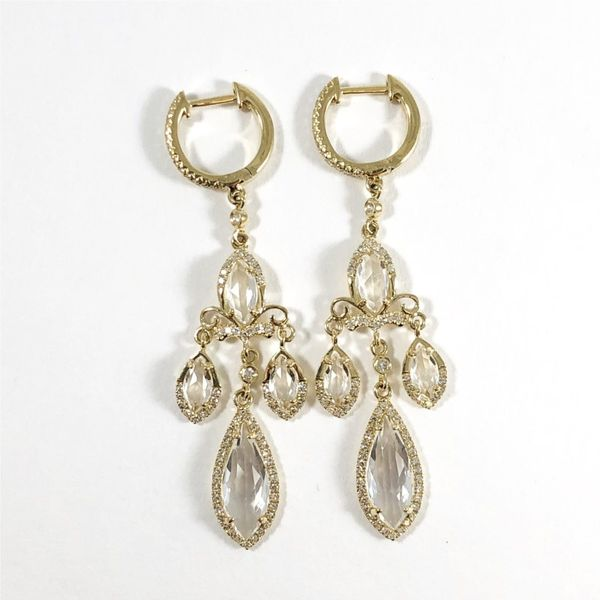 Venetti White Topaz and Diamond Dangle Earrings Lumina Gem Wilmington, NC