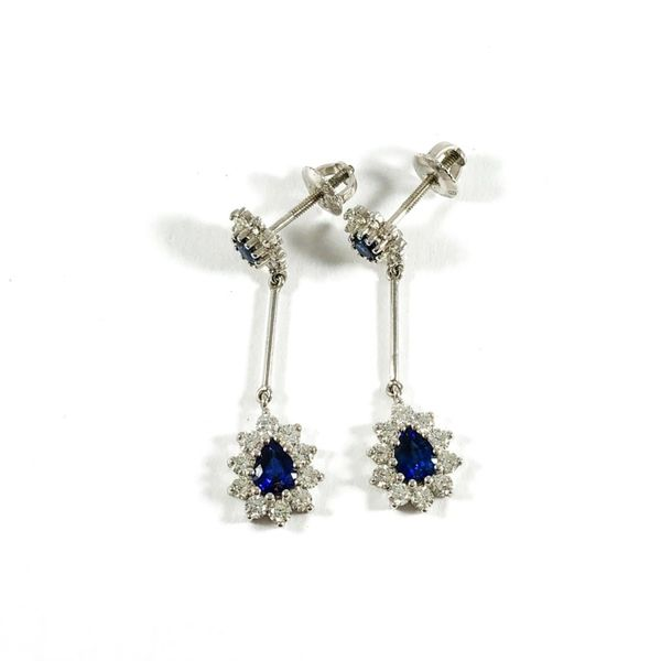 Sapphire and Diamond Dangle Earrings Image 2 Lumina Gem Wilmington, NC