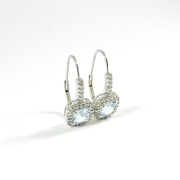 Aquamarine and Diamond Dangle Earrings Image 2 Lumina Gem Wilmington, NC