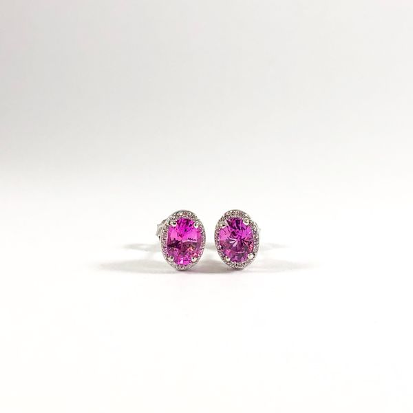 Pink Sapphire and Diamond Studs Lumina Gem Wilmington, NC